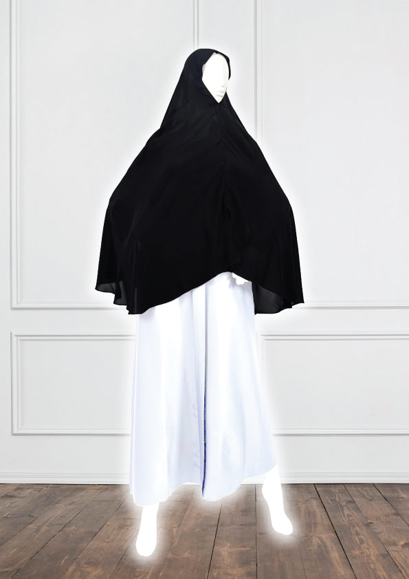 Hijab Black for adult / কালো হিজাব বোরকার সাথে পড়ার উপযোগী / SAHIJ2025AB1