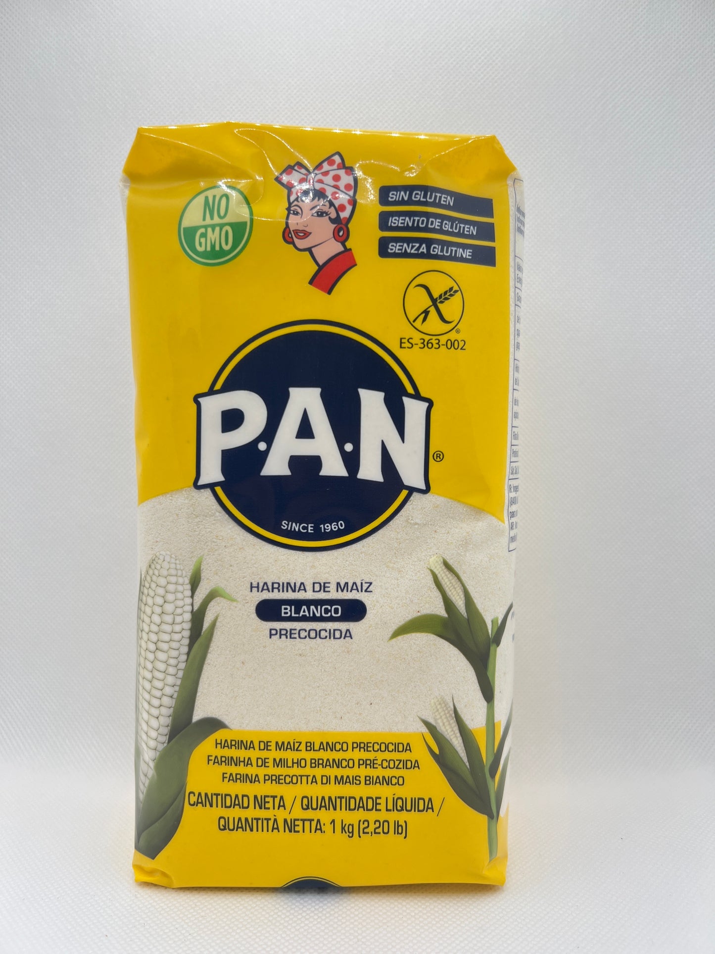 Pan harina di maiz Semolina farina di mais bianco 1 কেজি