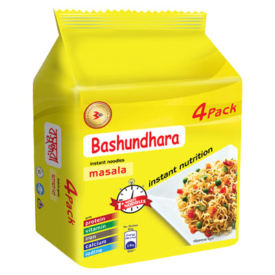 Bashundhara Noodles Masala Flavour pcs*4 বসুন্ধরা নুডুলস মাসালা ফ্লেভার