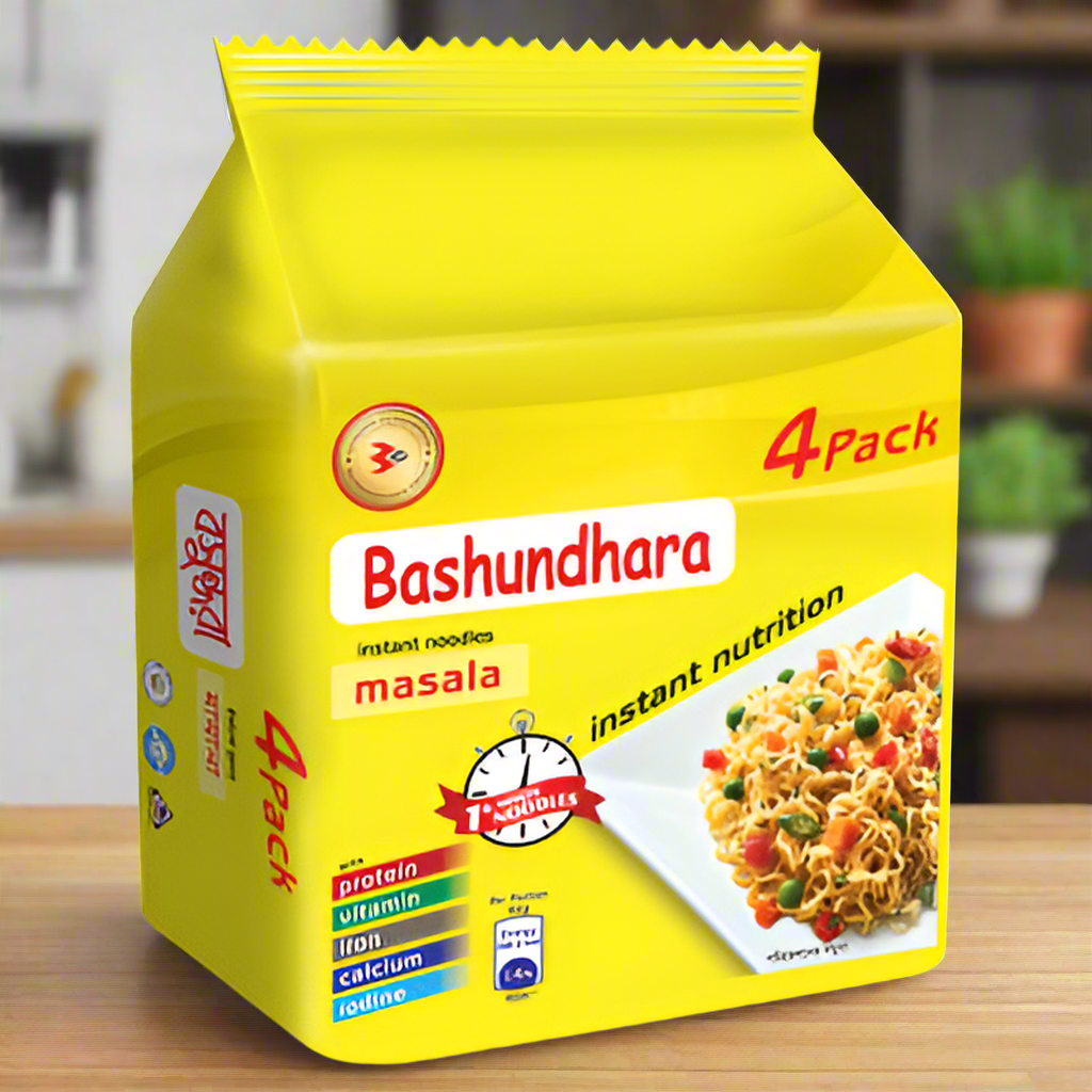 Bashundhara Noodles Masala Flavour pcs*4 বসুন্ধরা নুডুলস মাসালা ফ্লেভার
